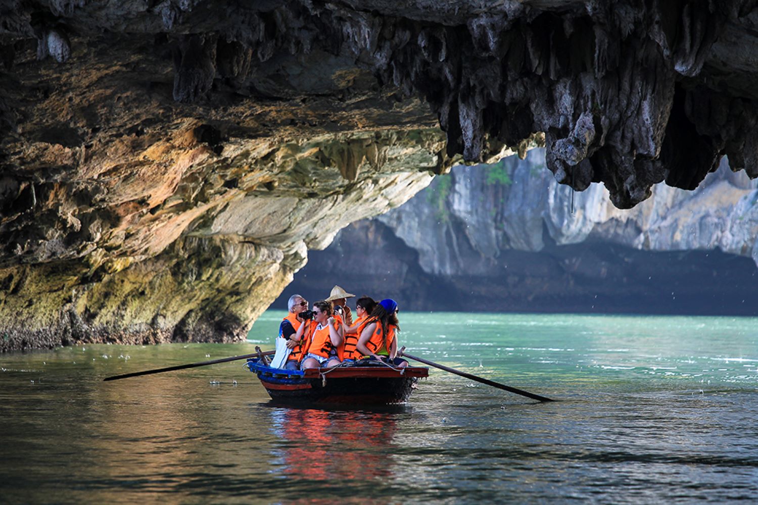 Gliding Through Halong Bay on a Traditional Bamboo Boat